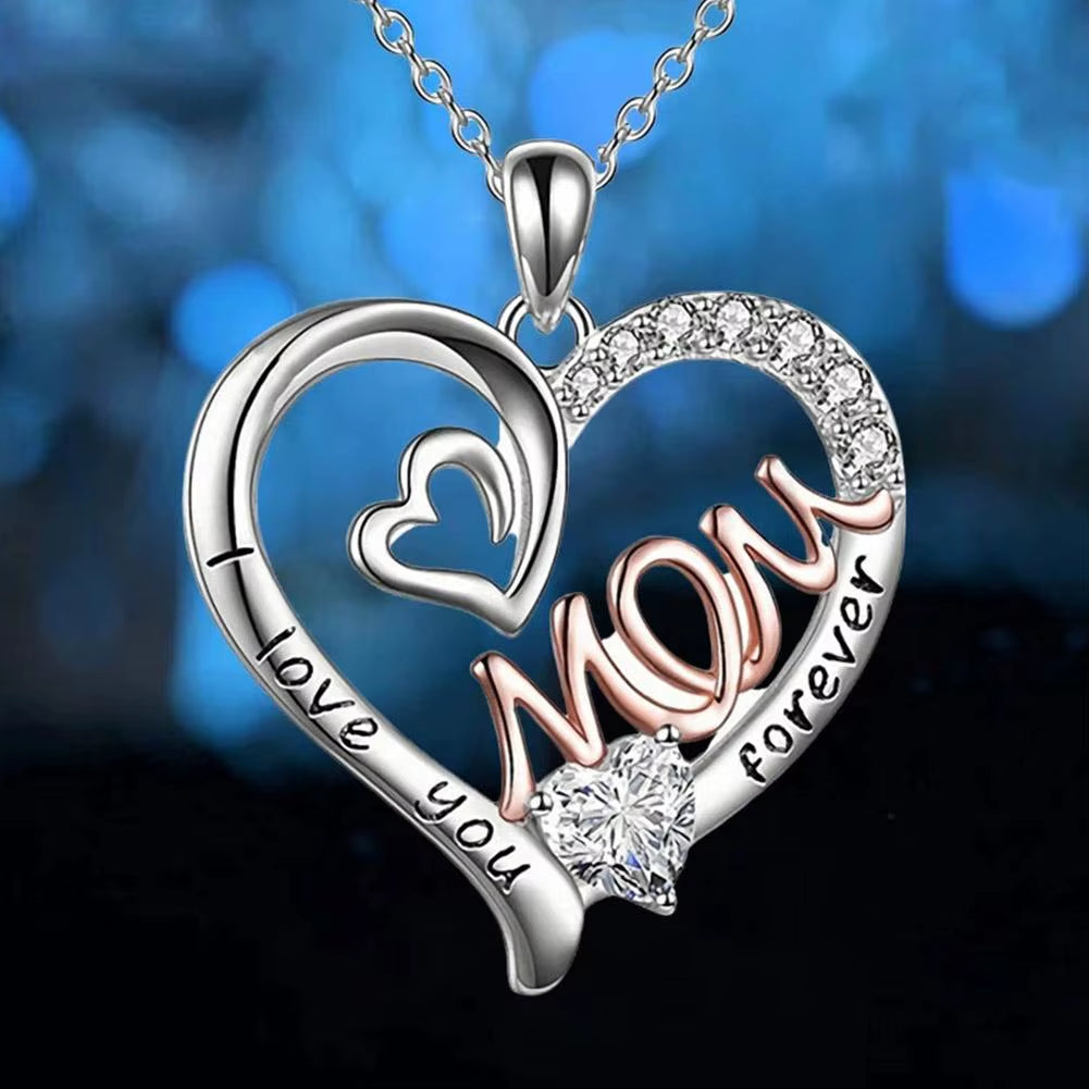 Love Flower Necklace Mother Day Birthday Party Mom Letter Necklace Gold Plated Silver Plated Alloy Jewelry