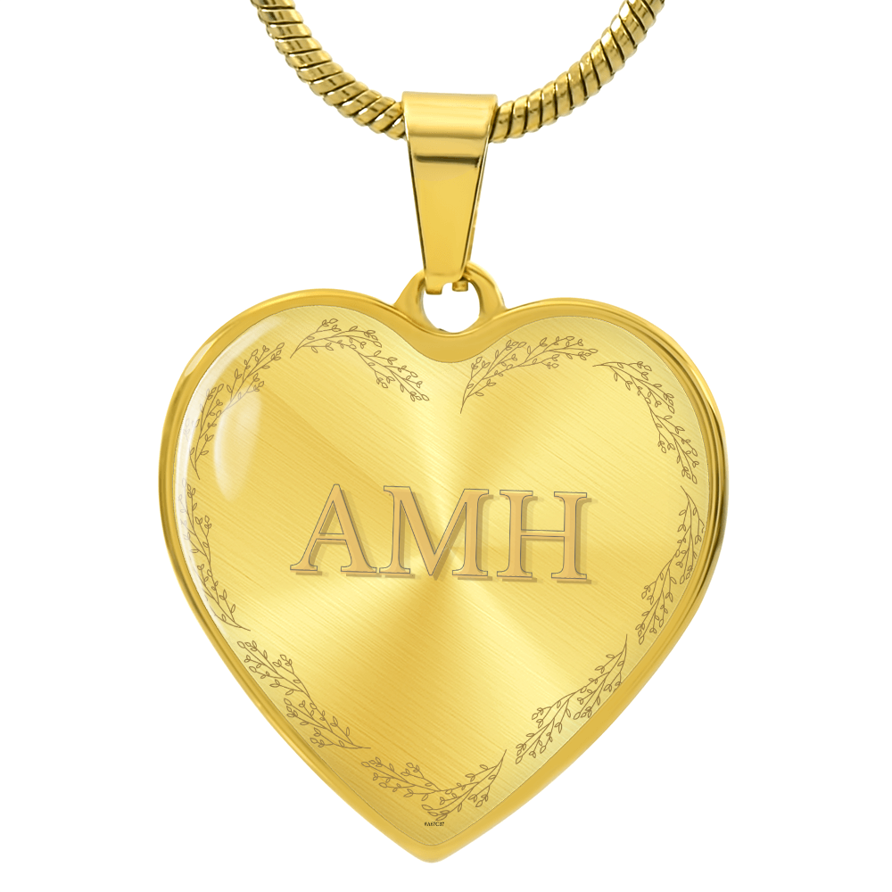 Minimalist Personalized Graphic Heart Necklace – Custom Engraved Name or Initials - Birthday, Graduation, Mother's Day, Anniversary, Sweet 16, First Holy Communication, Wedding Gift or any Occasion Gift