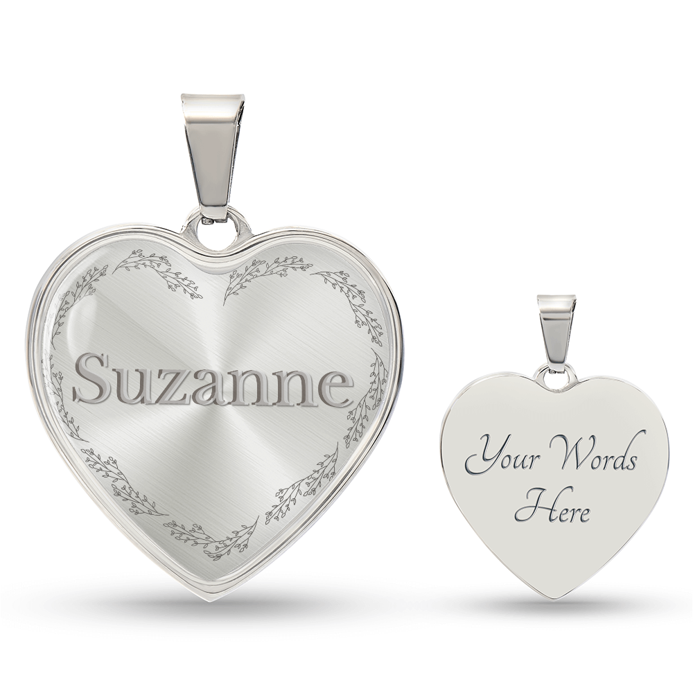 Minimalist Personalized Graphic Heart Necklace – Custom Engraved Name or Initials - Birthday, Graduation, Mother's Day, Anniversary, Sweet 16, First Holy Communication, Wedding Gift or any Occasion Gift