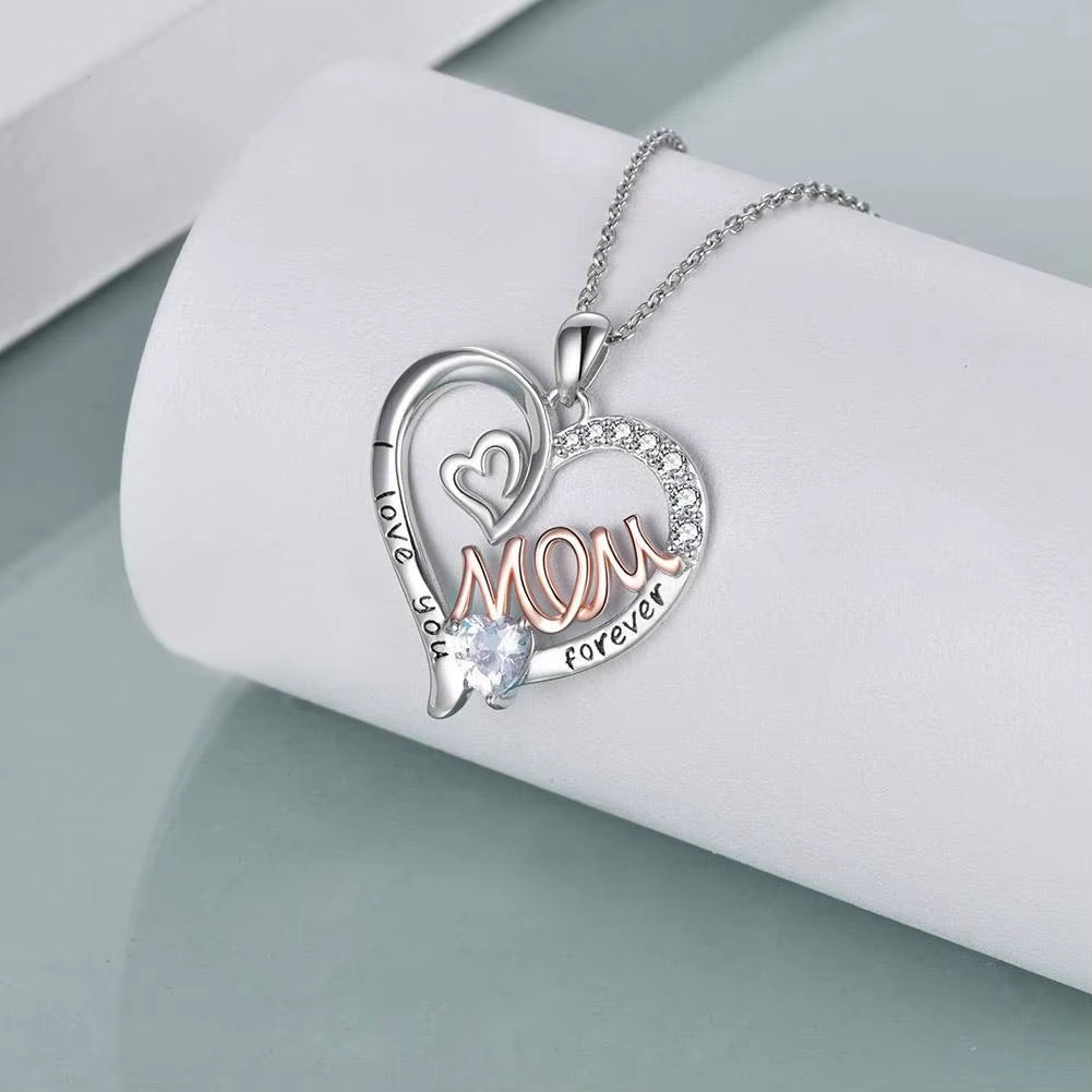 Love Flower Necklace Mother Day Birthday Party Mom Letter Necklace Gold Plated Silver Plated Alloy Jewelry