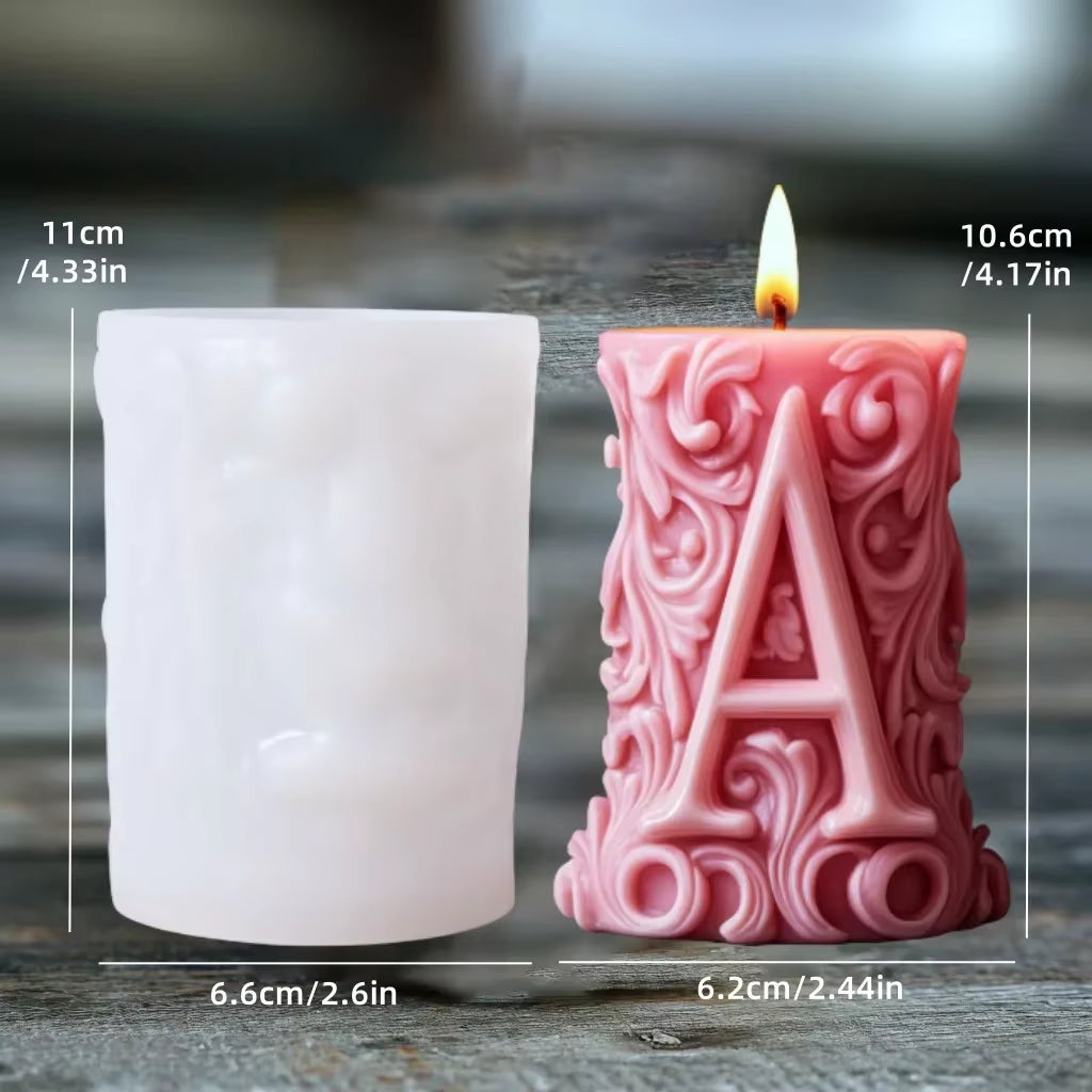 Blooming Peony Flower Relief Cylindrical Candle Silicone Mold Flower Cylinder Resin Silicone Mould Blooming Peony Gypsum Molds