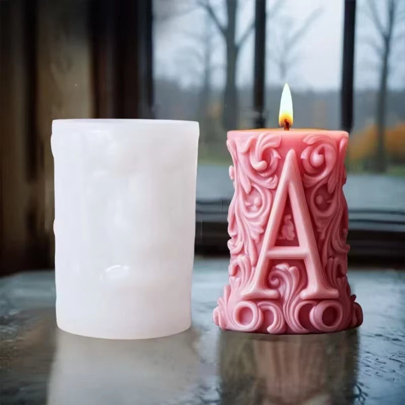 Blooming Peony Flower Relief Cylindrical Candle Silicone Mold Flower Cylinder Resin Silicone Mould Blooming Peony Gypsum Molds