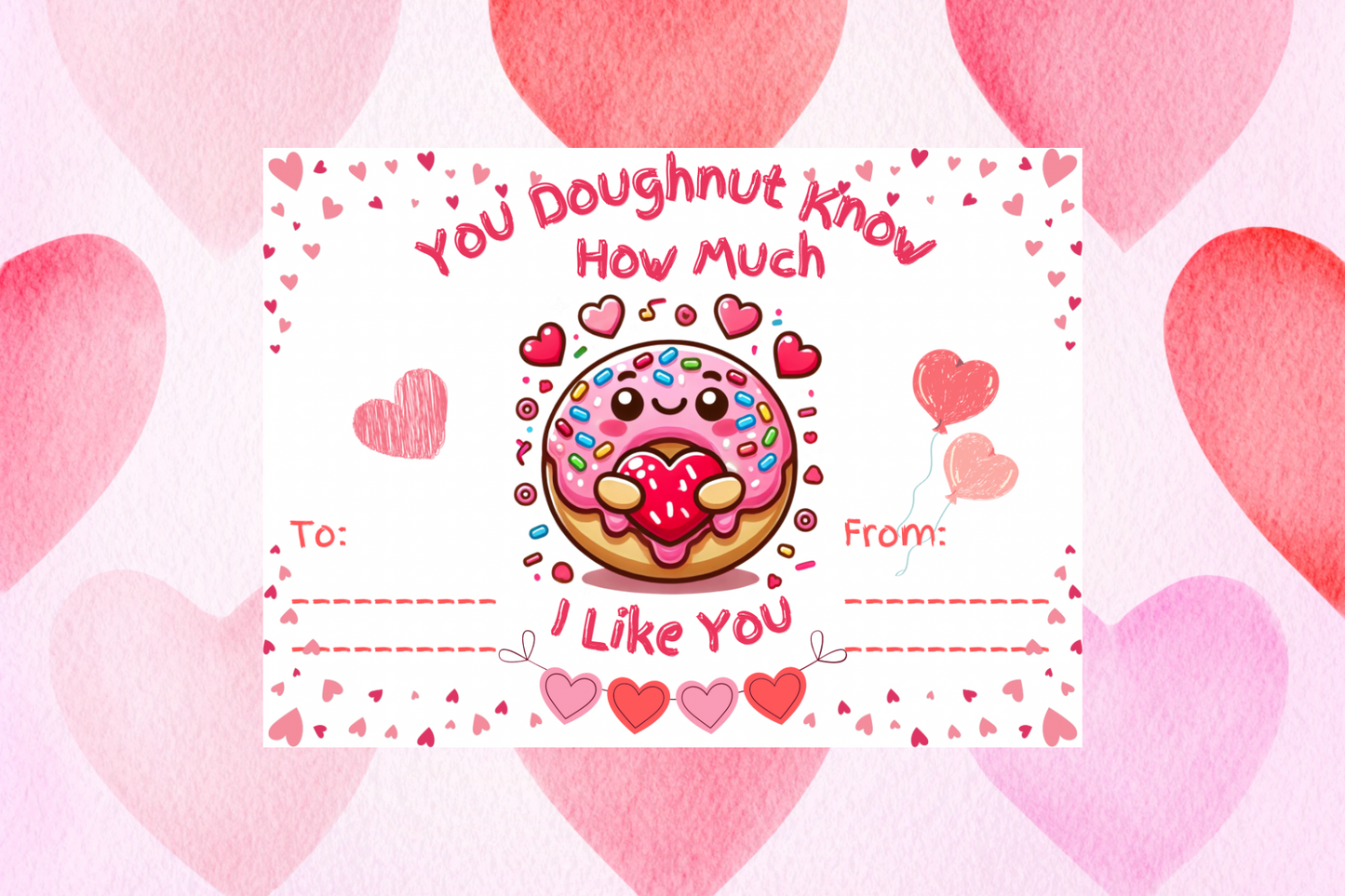 Valentine (Digital) - Cute Doughnut-Themed Valentine