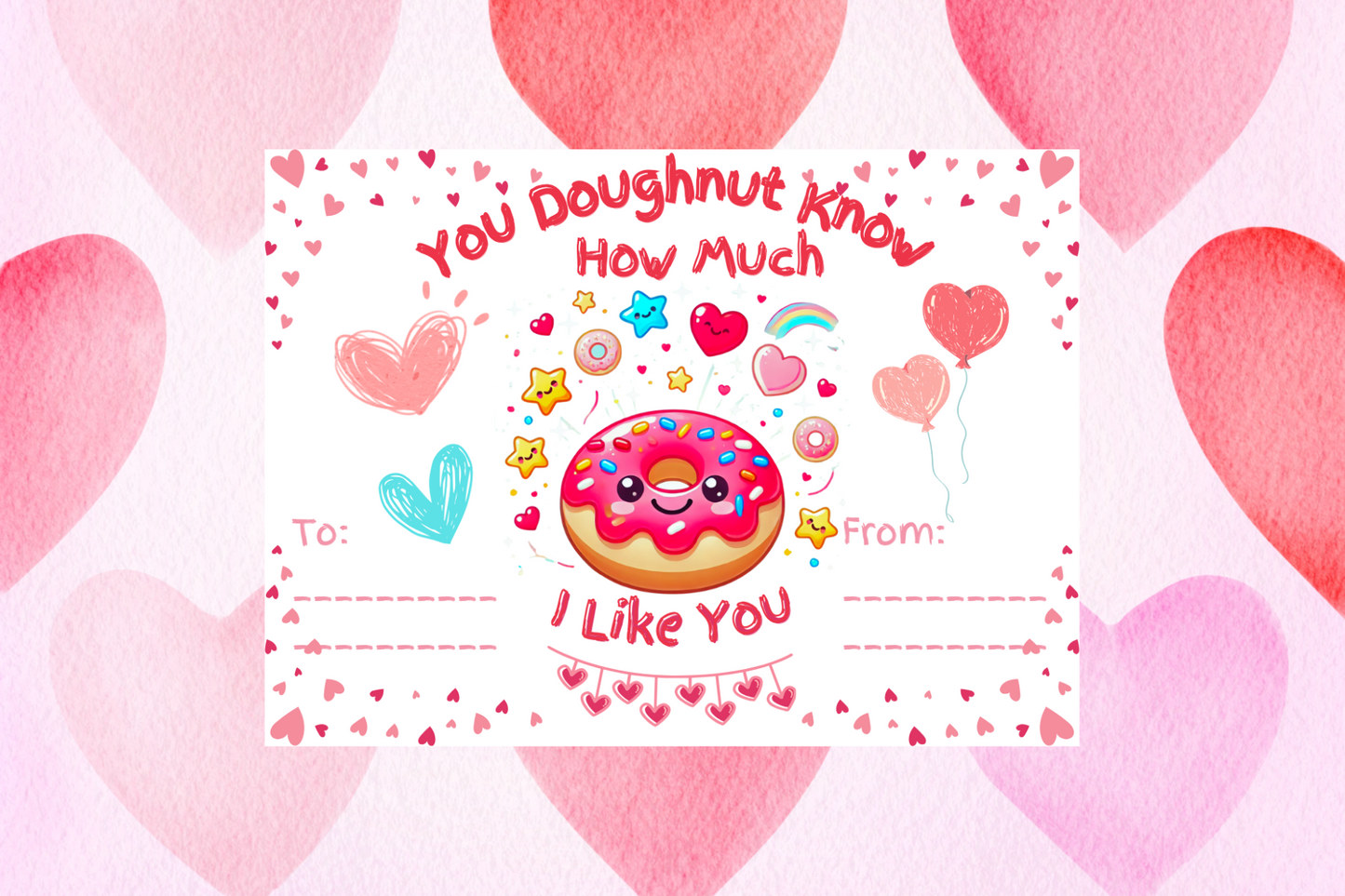 Valentine (Digital) - Cute Doughnut-Themed Valentine