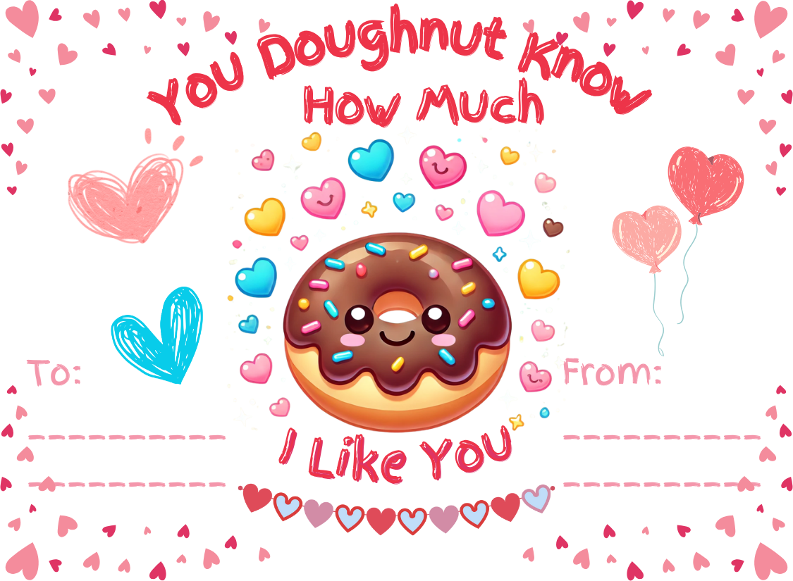 Valentine (Digital) - Cute Doughnut-Themed Valentine