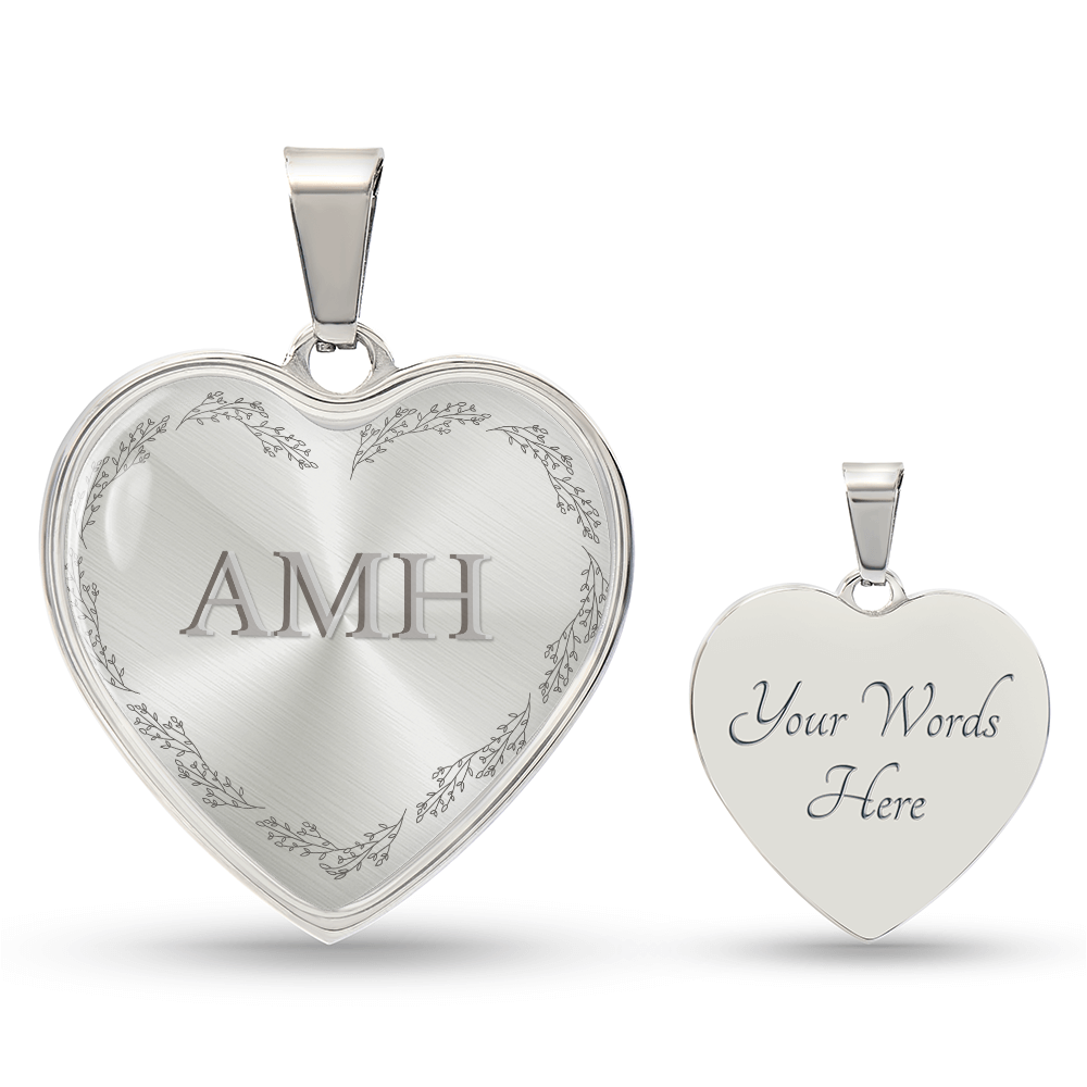 Minimalist Personalized Graphic Heart Necklace – Custom Engraved Name or Initials - Birthday, Graduation, Mother's Day, Anniversary, Sweet 16, First Holy Communication, Wedding Gift or any Occasion Gift