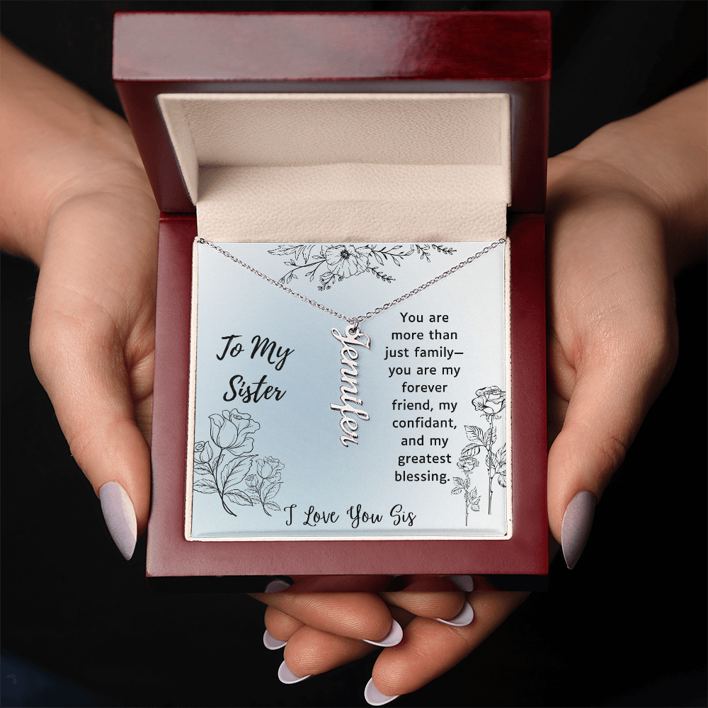 Personalized Vertical Name Necklace – Elegant & Meaningful Gift for Mom, Daughter, Daughter-in-law and Sister - for Birthday, Mother's Day, Anniversary, or any occasion