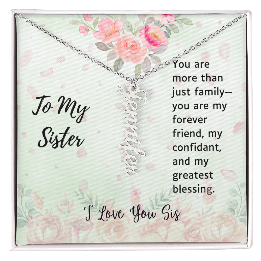 Personalized Vertical Name Necklace – Elegant & Meaningful Gift for Mom, Daughter, Daughter-in-law and Sister - for Birthday, Mother's Day, Anniversary, or any occasion