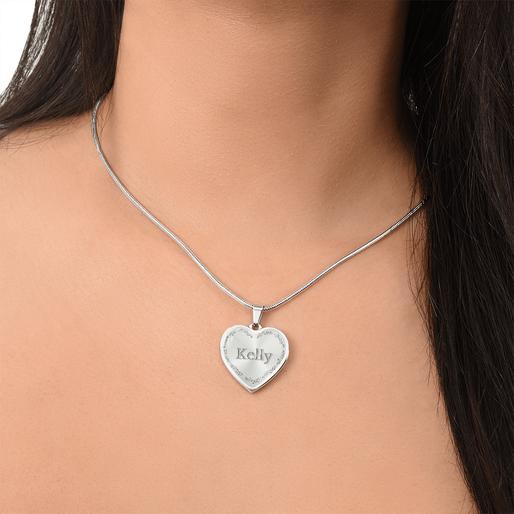 Minimalist Personalized Graphic Heart Necklace – Custom Engraved Name or Initials - Birthday, Graduation, Mother's Day, Anniversary, Sweet 16, First Holy Communication, Wedding Gift or any Occasion Gift