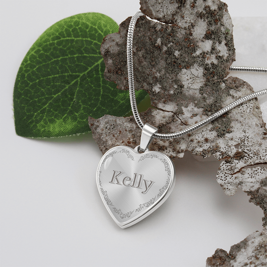 Minimalist Personalized Graphic Heart Necklace – Custom Engraved Name or Initials - Birthday, Graduation, Mother's Day, Anniversary, Sweet 16, First Holy Communication, Wedding Gift or any Occasion Gift