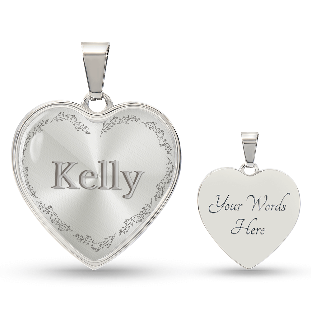 Minimalist Personalized Graphic Heart Necklace – Custom Engraved Name or Initials - Birthday, Graduation, Mother's Day, Anniversary, Sweet 16, First Holy Communication, Wedding Gift or any Occasion Gift