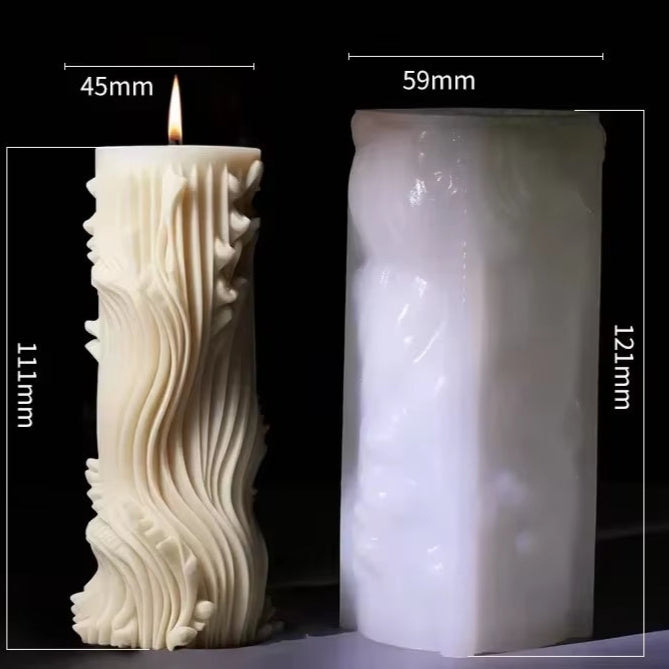 Blooming Peony Flower Relief Cylindrical Candle Silicone Mold Flower Cylinder Resin Silicone Mould Blooming Peony Gypsum Molds